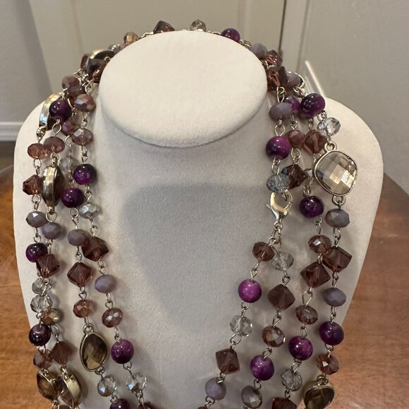 Long, multi-colored beaded fashion necklace - Picture 5 of 7